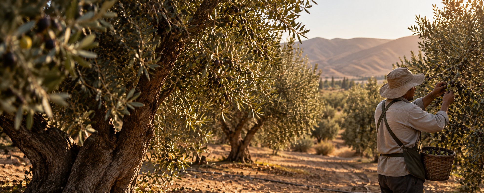 Cosecha de aceitunas en olivar Mil Olivos