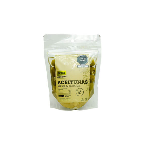 Aceituna-verde-castañas-150gr-Mil-Olivos-doypack